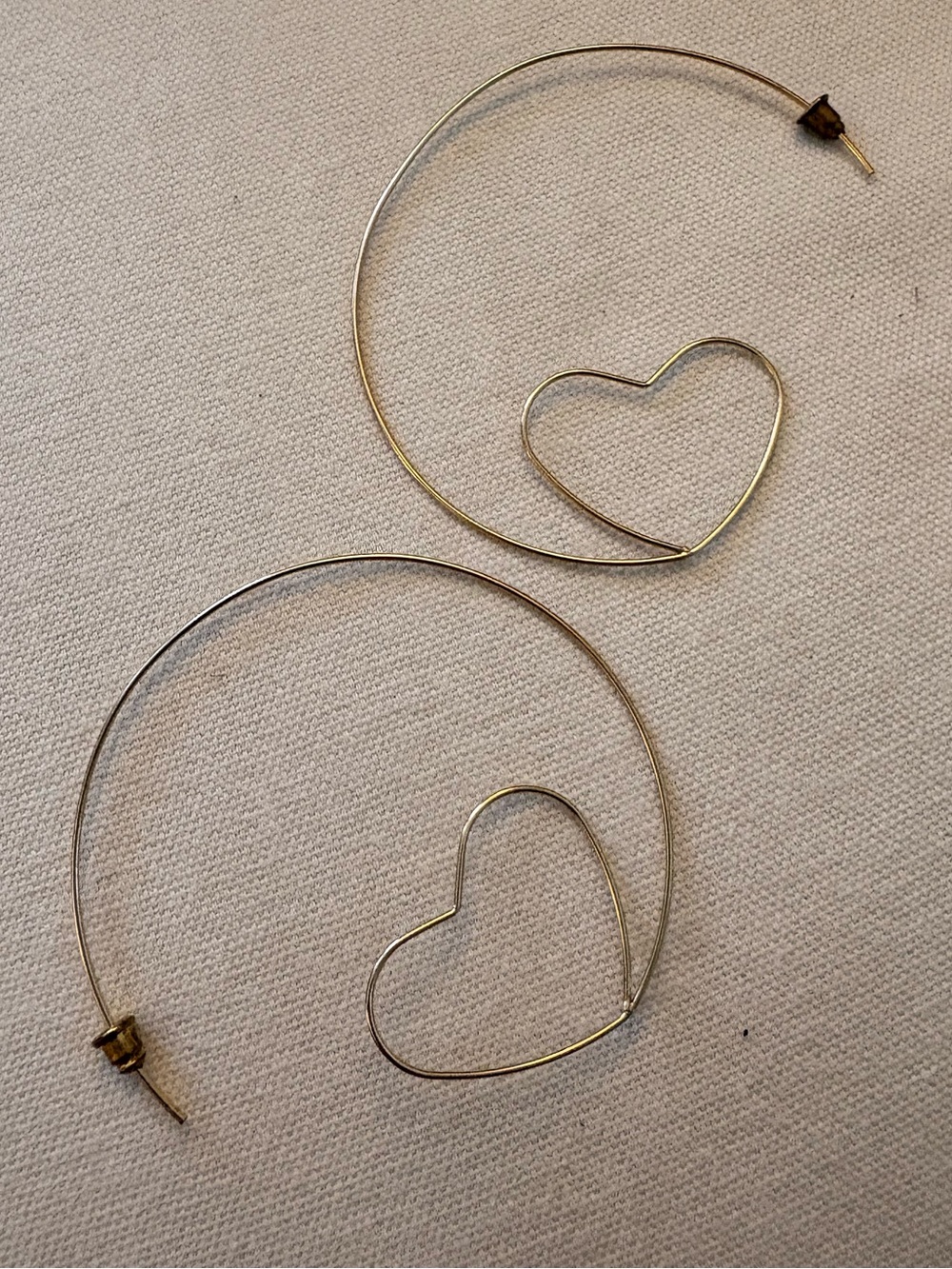 Gold Heart Hoop Earrings - Women's Jewelry